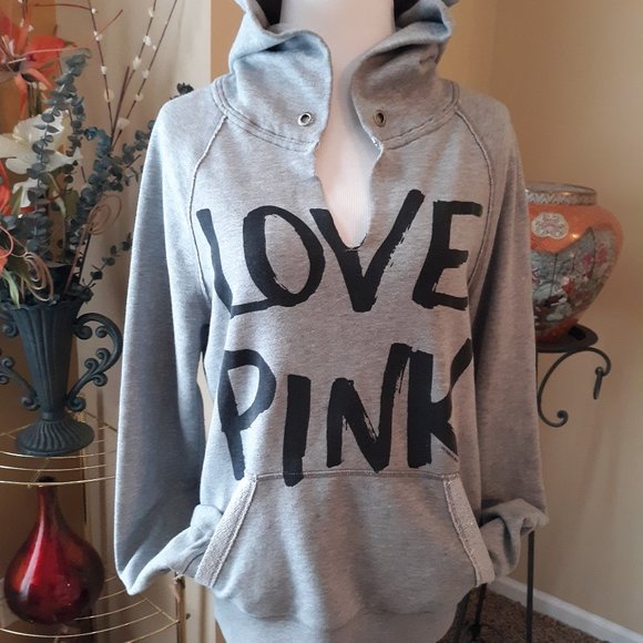 PINK Victoria's Secret Tops - EUC PINK Victoria's Secret Hoodie M Gray